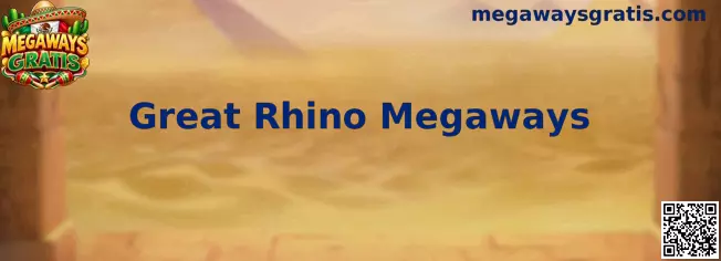 Vista temática de Great Rhino Megaways con símbolos de animales salvajes y rodillos variables